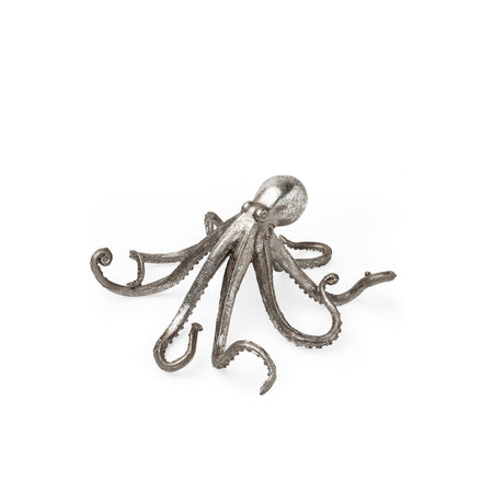 Strafford Small 10L x 9W Silver Resin Octopus from Mercana - Luna Furniture