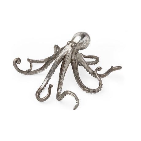 Strafford Medium 13L x 7W Silver Resin Octopus from Mercana - Luna Furniture