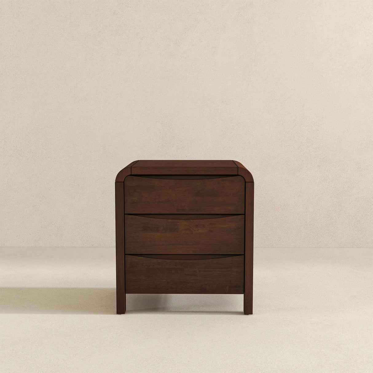 Lionel Mid Century Modern Solid Wood Nightstand 3-Drawer Bed Side Table from Ashcroft Furniture - Luna Furniture