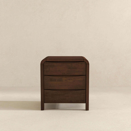 Lionel Mid Century Modern Solid Wood Nightstand 3-Drawer Bed Side Table from Ashcroft Furniture - Luna Furniture