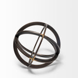 Galenna I (Small) 8L x 8W Black Metal Circular Decorative Orb from Mercana - Luna Furniture