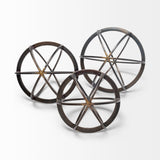 Galenna II (Medium) 9L x 9W Black Metal Circular Decorative Orb from Mercana - Luna Furniture