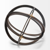 Galenna III (Large) 10L x 10W Black Metal Circular Decorative Orb from Mercana - Luna Furniture