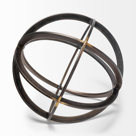 Galenna III (Large) 10L x 10W Black Metal Circular Decorative Orb from Mercana - Luna Furniture
