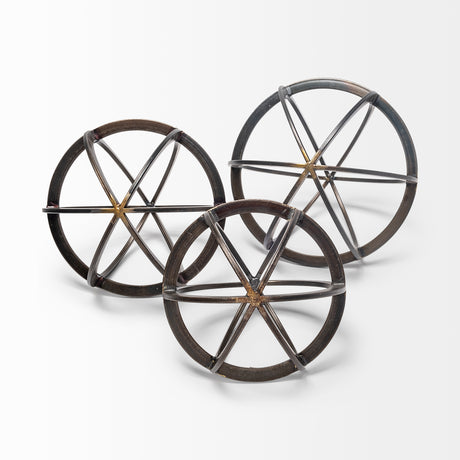 Galenna III (Large) 10L x 10W Black Metal Circular Decorative Orb from Mercana - Luna Furniture