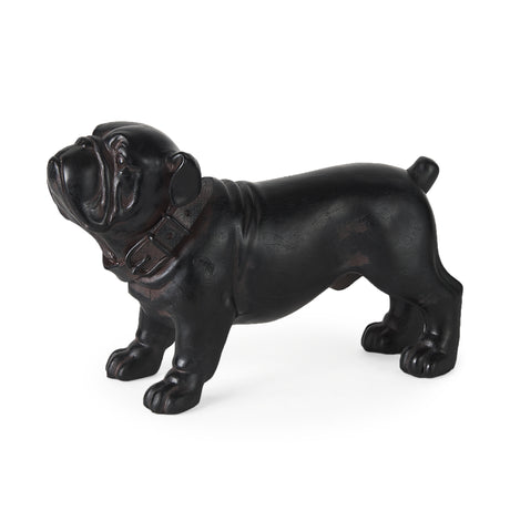 Hugo 5L x 13W Black Resin Bulldog from Mercana - Luna Furniture