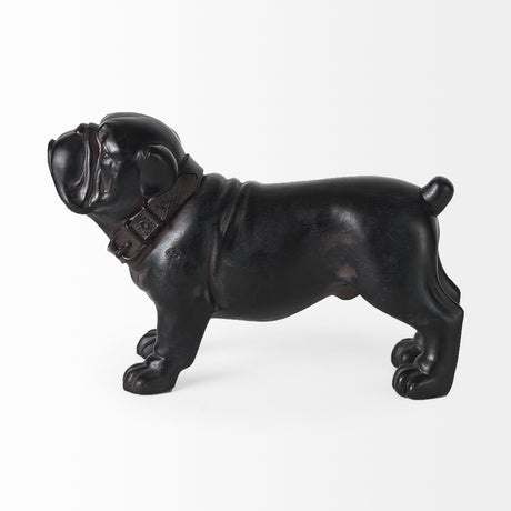 Hugo 5L x 13W Black Resin Bulldog from Mercana - Luna Furniture