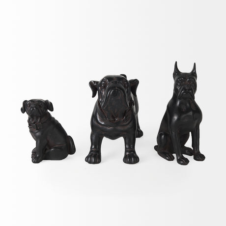 Hugo 5L x 13W Black Resin Bulldog from Mercana - Luna Furniture