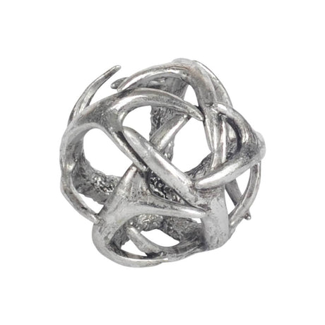 Ramus III (Small) 5L x 5W Silver Antler Shaped Decorative Orb Ball from Mercana - Luna Furniture