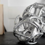 Ramus III (Small) 5L x 5W Silver Antler Shaped Decorative Orb Ball from Mercana - Luna Furniture