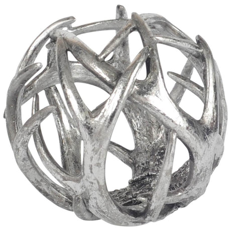 Ramus IV (Large) 7L x 7W Silver Antler Shaped Decorative Orb Ball from Mercana - Luna Furniture