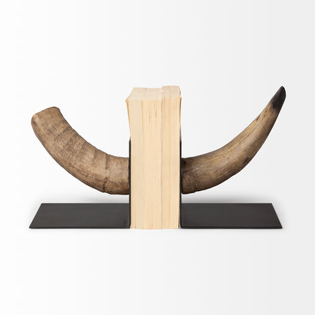 Nickerson (Set of 2) 6L x 7W Bull Horn Bookends from Mercana - Luna Furniture