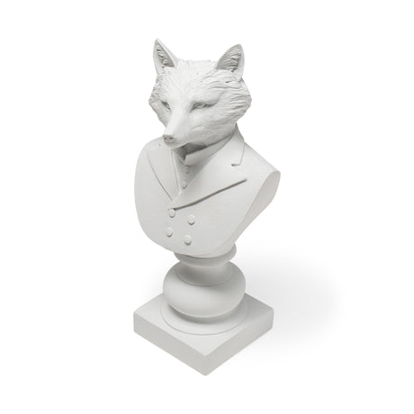 Murray 6L x 5W White Resin Business Fox from Mercana - Luna Furniture