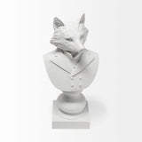 Murray 6L x 5W White Resin Business Fox from Mercana - Luna Furniture