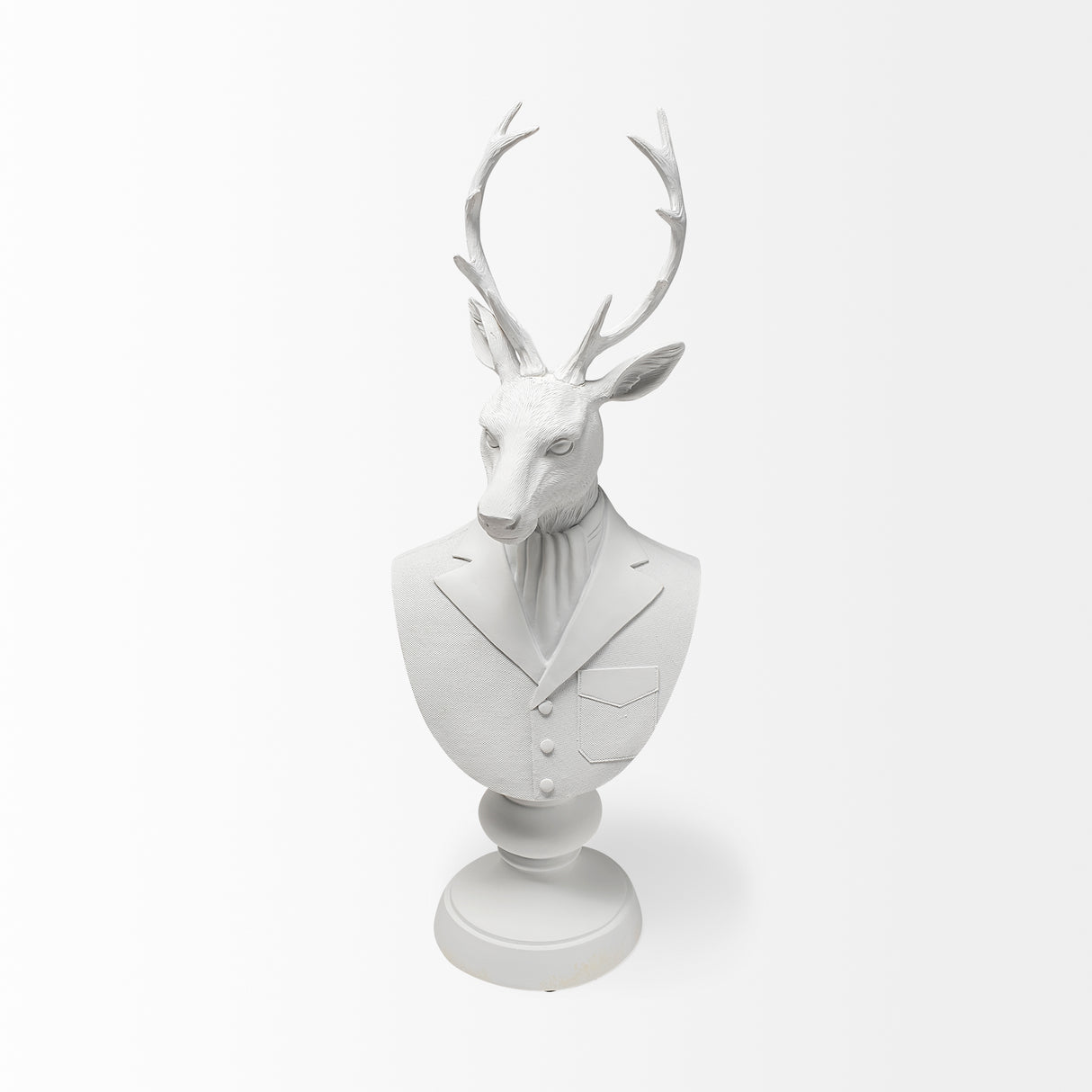 Mozart 8L x 6W White Resin Deer In A Suit from Mercana - Luna Furniture