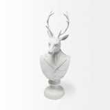 Mozart 8L x 6W White Resin Deer In A Suit from Mercana - Luna Furniture