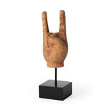 Saxum 4L x 4W Natural Wooden Carved Hang Loose Hand from Mercana - Luna Furniture
