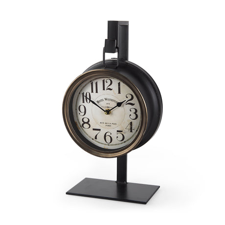 Taxz Metallic Brown Metal Hanging Table Clock from Mercana - Luna Furniture
