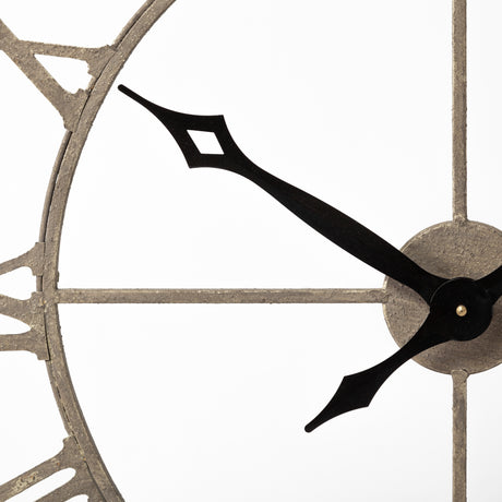 Mething Light Brown 31.5" Large Farmhouse Wall Clock from Mercana - Luna Furniture