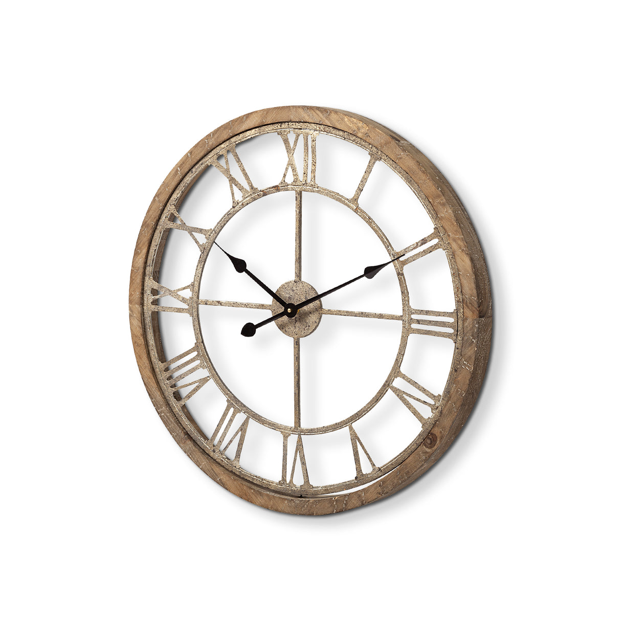 Mething Light Brown 25" Medium Farmhouse Wall Clock from Mercana - Luna Furniture