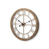Mething Light Brown 25" Medium Farmhouse Wall Clock from Mercana - Luna Furniture