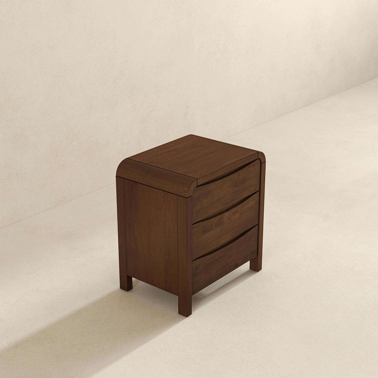 Lionel Mid Century Modern Solid Wood Nightstand 3-Drawer Bed Side Table from Ashcroft Furniture - Luna Furniture