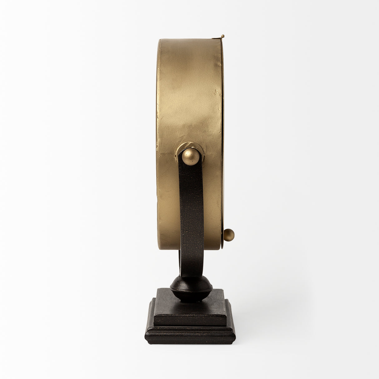 Houston Gold Metal Half Moon Base Table Clock from Mercana - Luna Furniture