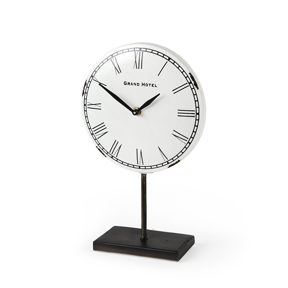 Harriet White/Bronze Metal Table Clock from Mercana - Luna Furniture
