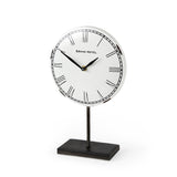 Harriet White/Bronze Metal Table Clock from Mercana - Luna Furniture