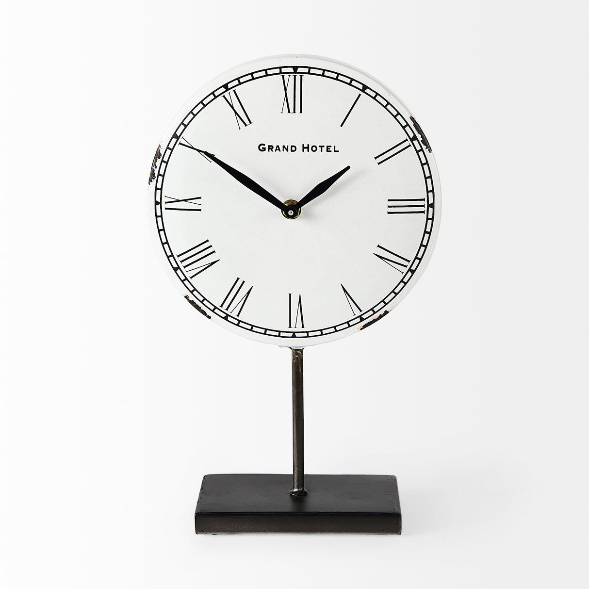 Harriet White/Bronze Metal Table Clock from Mercana - Luna Furniture