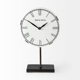 Harriet White/Bronze Metal Table Clock from Mercana - Luna Furniture