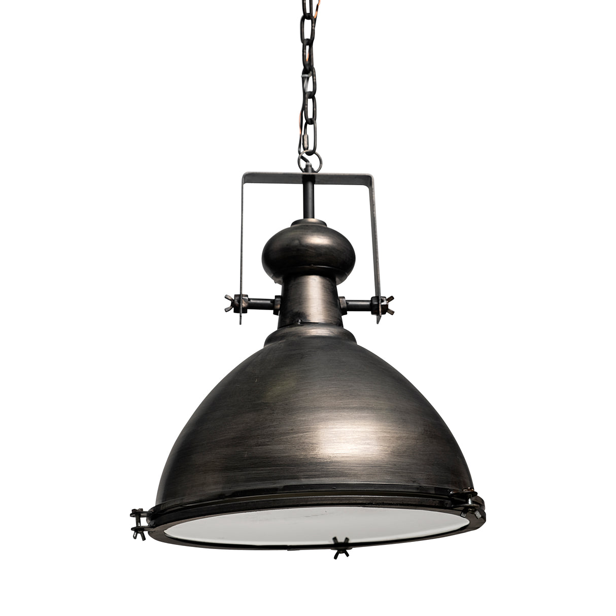 Bashaw I 17x20 Gray Toned Metal Dome Pendant Light from Mercana - Luna Furniture