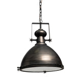 Bashaw I 17x20 Gray Toned Metal Dome Pendant Light from Mercana - Luna Furniture