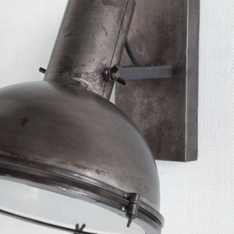 Taza 10.3x12 Gray Metal Dome Shade Wall Sconce from Mercana - Luna Furniture