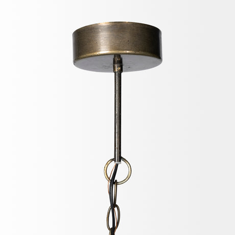 Tahla 14x 14.5 Gold Toned Metal Cage Pendant Light from Mercana - Luna Furniture