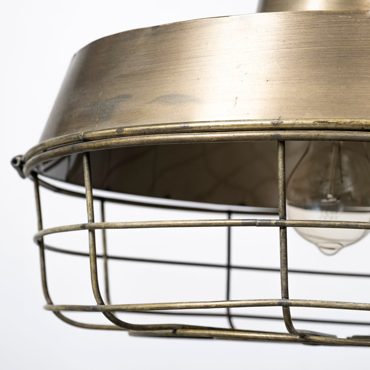 Tahla 14x 14.5 Gold Toned Metal Cage Pendant Light from Mercana - Luna Furniture