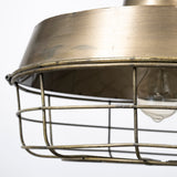 Tahla 14x 14.5 Gold Toned Metal Cage Pendant Light from Mercana - Luna Furniture