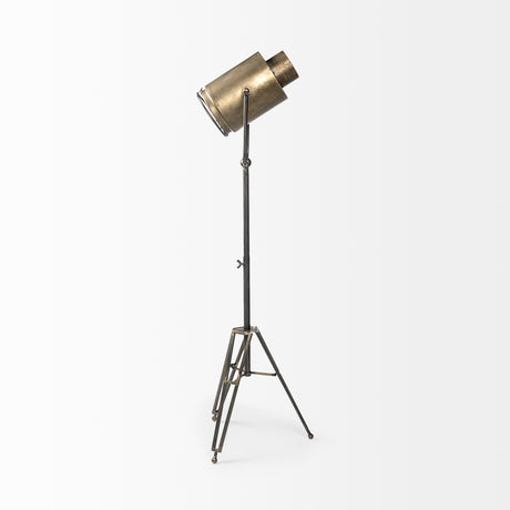 Debdou (61"H) Gold Metal Adjustable Cinema-Style Floor Lamp from Mercana - Luna Furniture