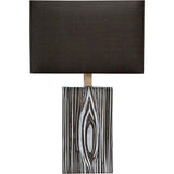 Maravilla III 11x17 Black/White Pattered Base Black Fabric Shade Wall Sconce from Mercana - Luna Furniture