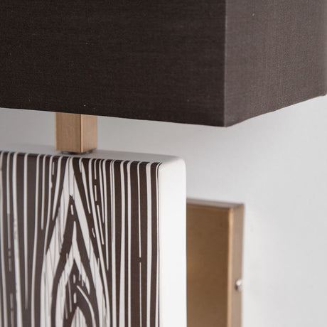 Maravilla III 11x17 Black/White Pattered Base Black Fabric Shade Wall Sconce from Mercana - Luna Furniture