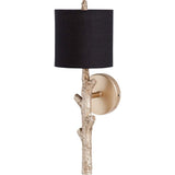 Sabinal II 7x18 Gold Resin Tree Branch Black Fabric Shade Wall Sconce from Mercana - Luna Furniture