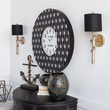 Sabinal II 7x18 Gold Resin Tree Branch Black Fabric Shade Wall Sconce from Mercana - Luna Furniture