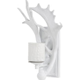 Rockland 8x19.5 White Resin Antlers Wall Sconce from Mercana - Luna Furniture