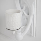 Rockland 8x19.5 White Resin Antlers Wall Sconce from Mercana - Luna Furniture