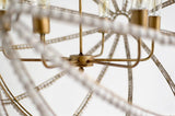 Ava White (34"D) Gold Metal and White Wood Beaded Six Bulb Chandelier from Mercana - Luna Furniture