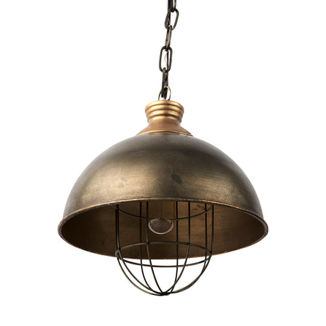 Dawson I 13x13.5 Silver Toned Metal Dome Pendant Light from Mercana - Luna Furniture
