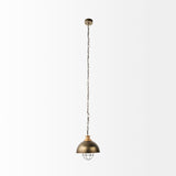 Dawson I 13x13.5 Silver Toned Metal Dome Pendant Light from Mercana - Luna Furniture