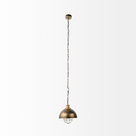 Dawson I 13x13.5 Silver Toned Metal Dome Pendant Light from Mercana - Luna Furniture