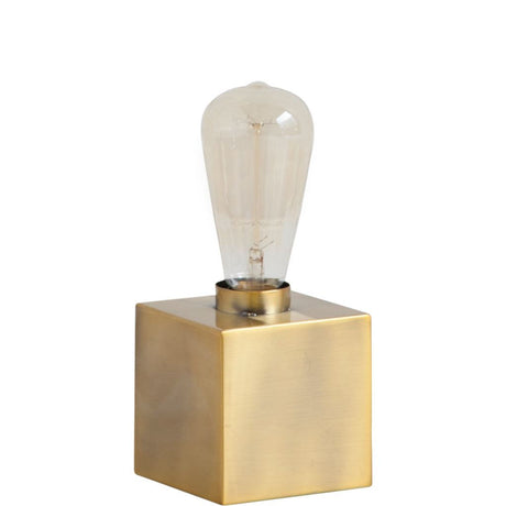 Visio III (4.5"H) Gold Tone Square Base Exposed-Bulb Table Lamp from Mercana - Luna Furniture