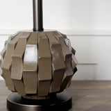 Brant I 25" Brown Resin Base White Shade Table Lamp from Mercana - Luna Furniture